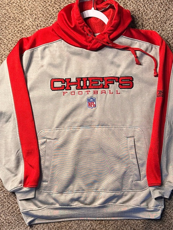 Reebok Other - Y2K Kansas City Chiefs Gray & Red Hooded Pullover Sweatshirt